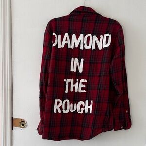 Cakeworthy Aladdin diamond in the rough plaid button up